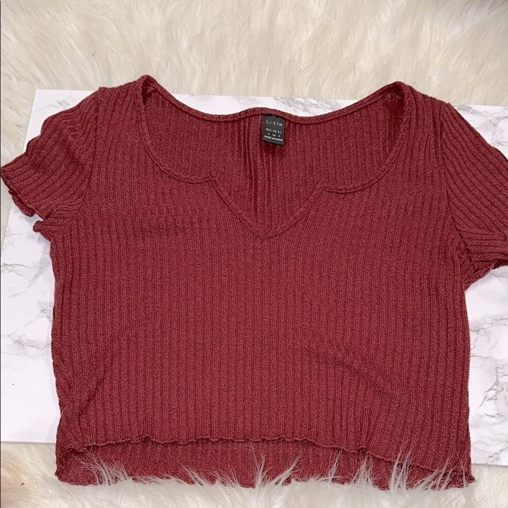 SHEIN Ribbed Red Top size small - Picture 3 of 5